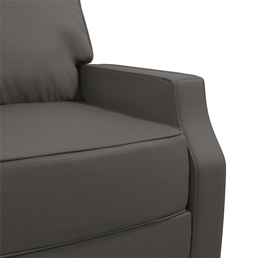 Randen Sleek Pushback Recliner - Charcoal - 1-Seater