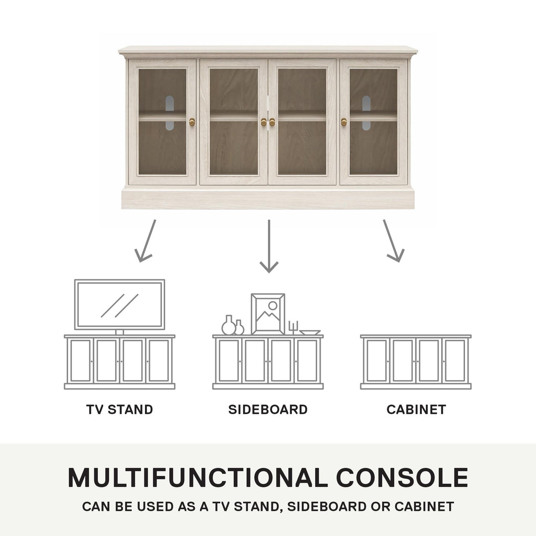 Everywhere Media Console with Storage for 65" TVs - White Oak