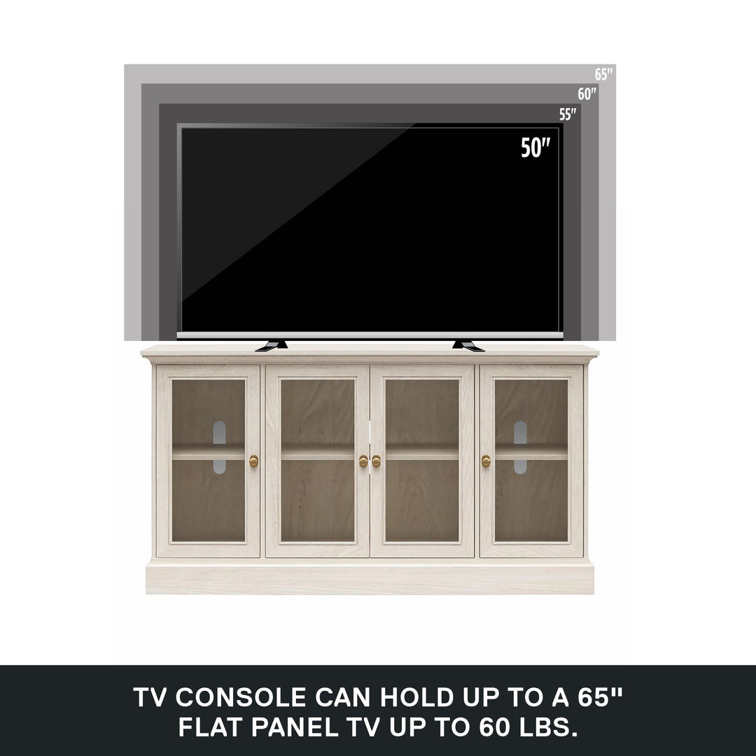 Everywhere Media Console with Storage for 65" TVs - White Oak