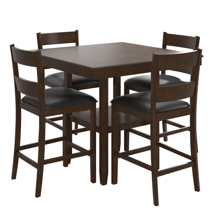 DHP Jerrie 5-Piece Counter Height Dining Set, Espresso - Espresso