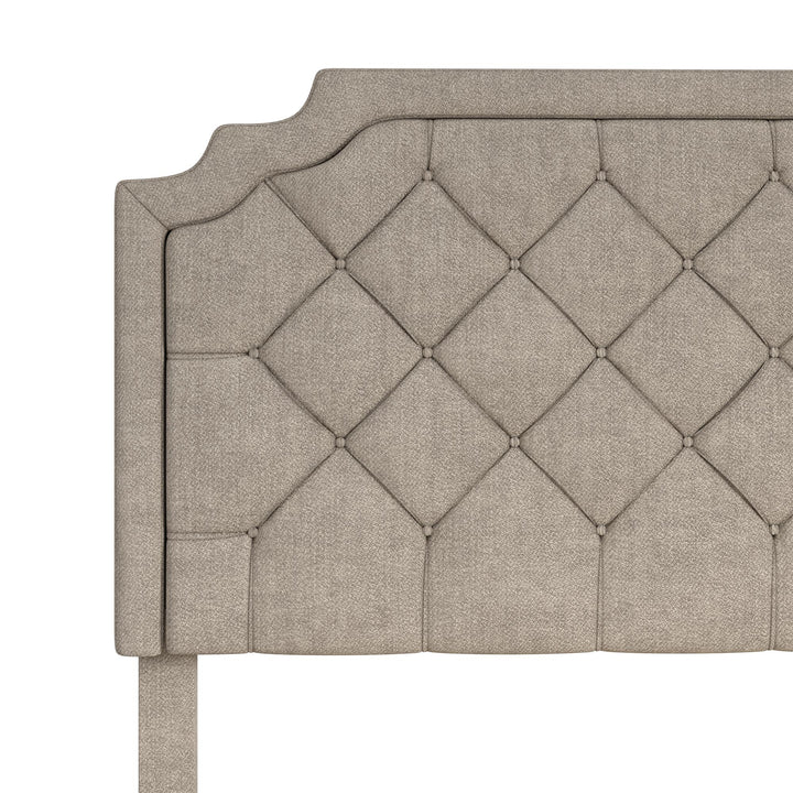 Eloise Chenille Upholstered Platform Bed - Ivory - King