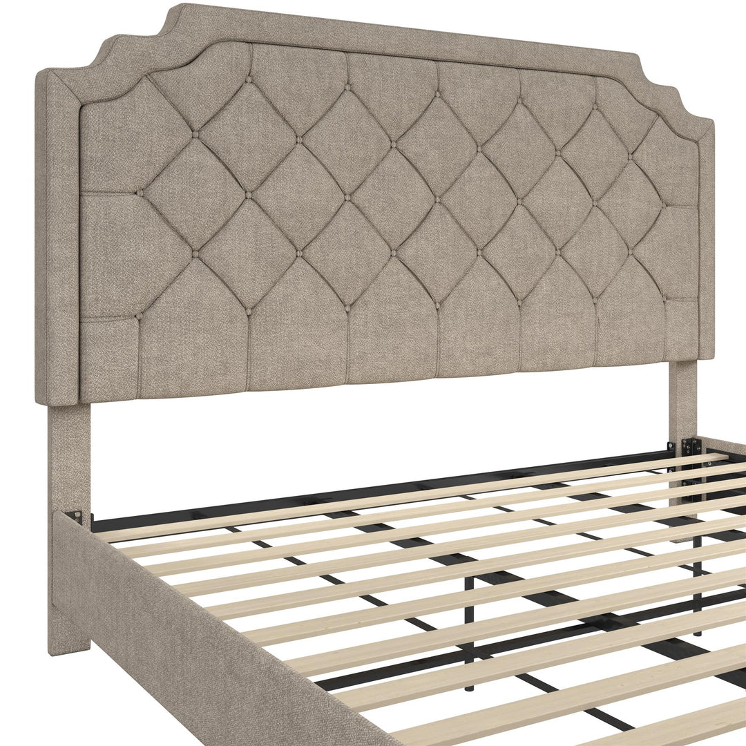 Eloise Chenille Upholstered Platform Bed - Ivory - King