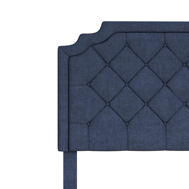 Eloise Chenille Upholstered Platform Bed - Navy - Queen