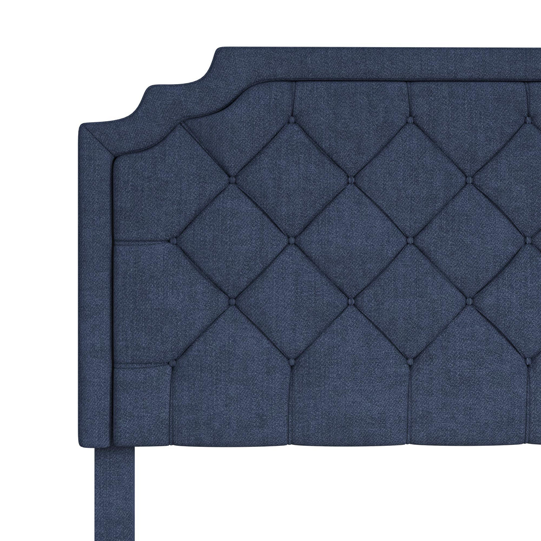 Eloise Chenille Upholstered Platform Bed - Navy - King