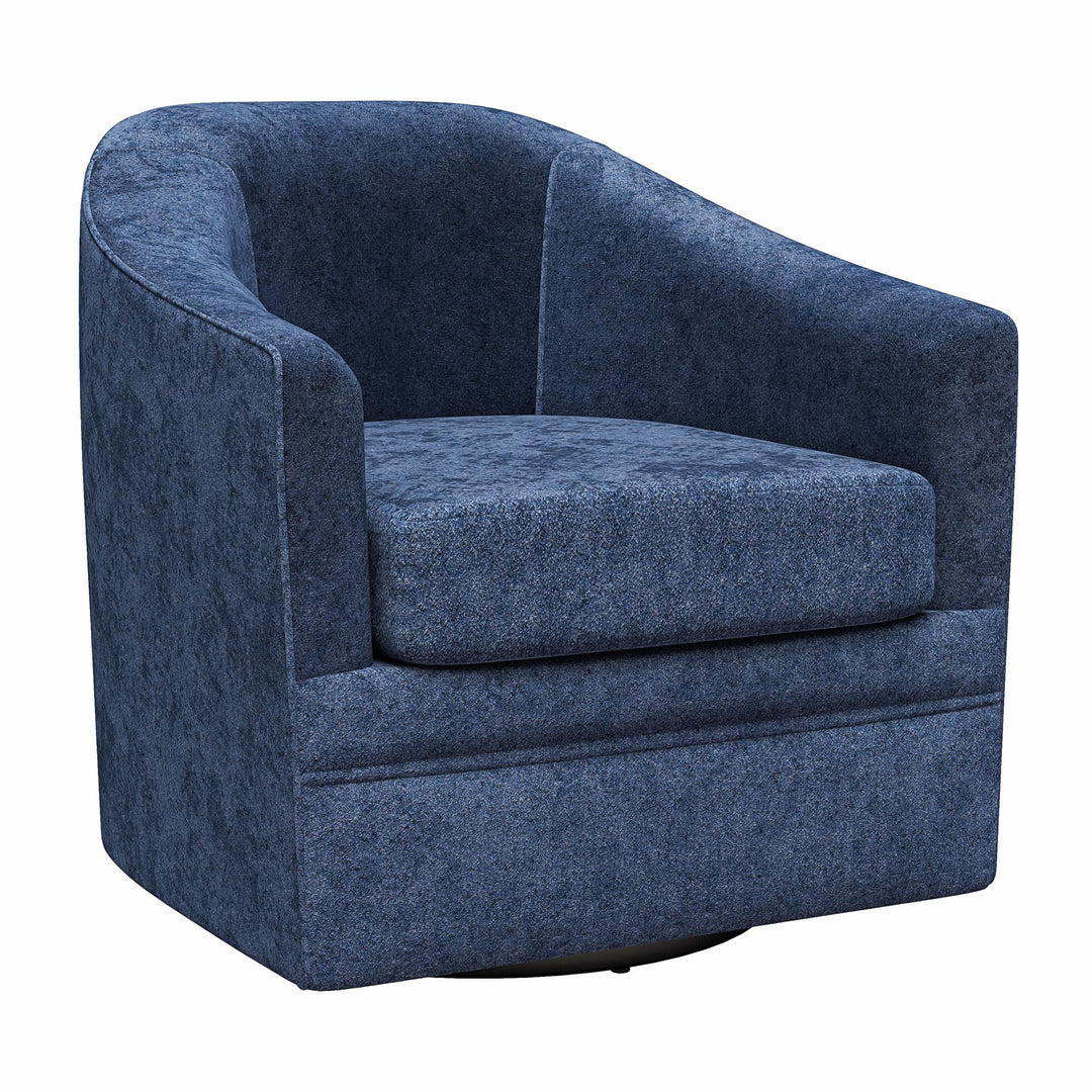 Remily Textured Swivel Accent Chair - Navy - 1-Seater