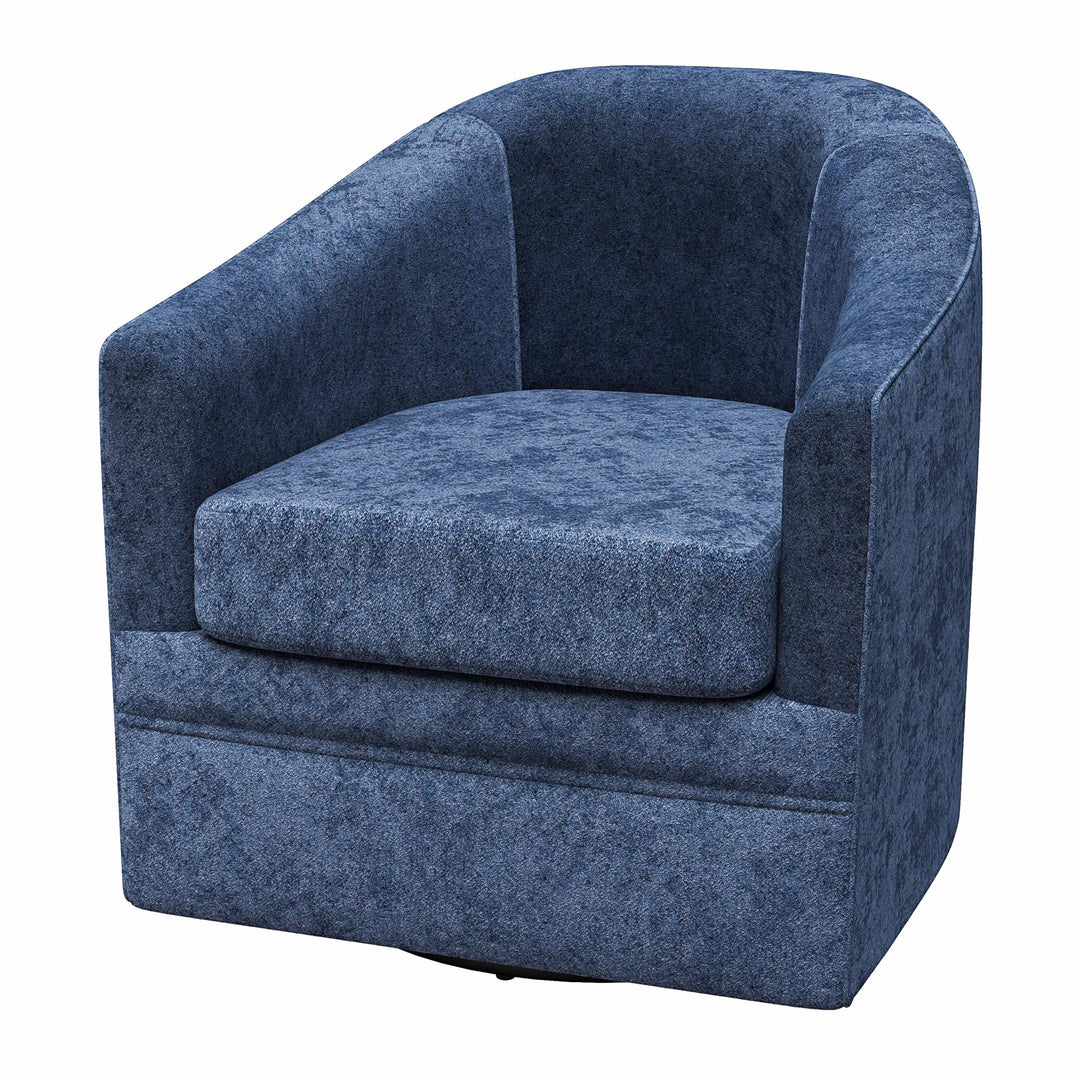 Remily Textured Swivel Accent Chair - Navy - 1-Seater