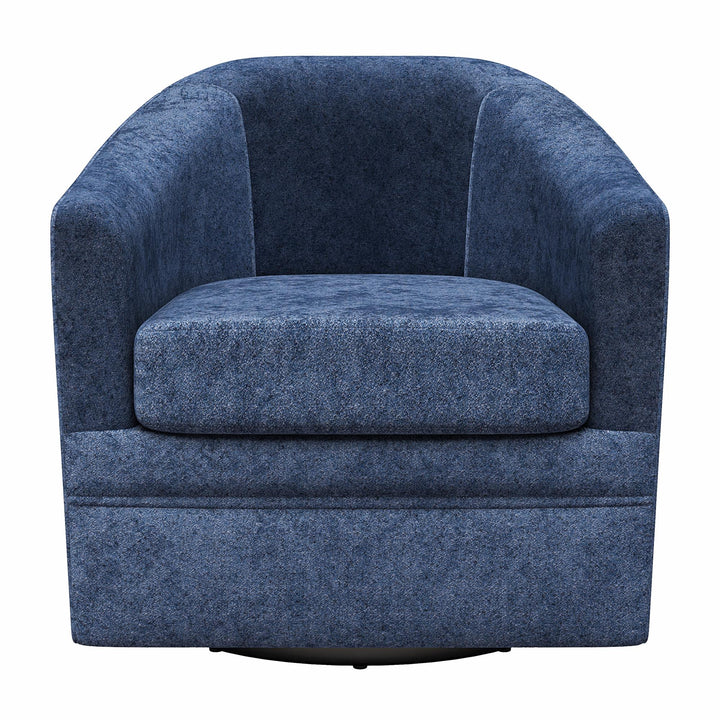 Remily Textured Swivel Accent Chair - Navy - 1-Seater