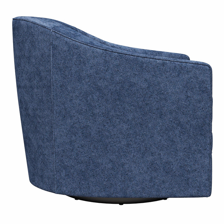 Remily Textured Swivel Accent Chair - Navy - 1-Seater