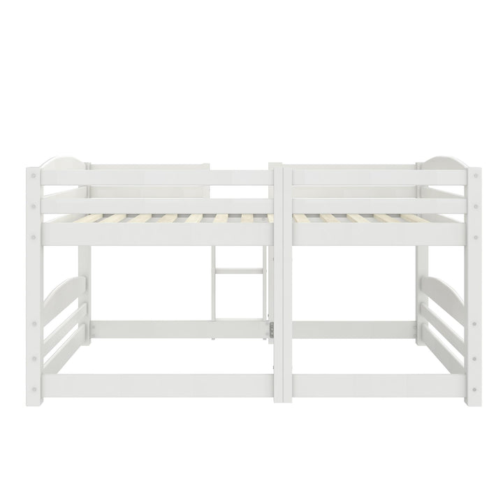 Birley Low Wood Bunk Bed with Integrated Ladder - White - Twin-Over-Twin