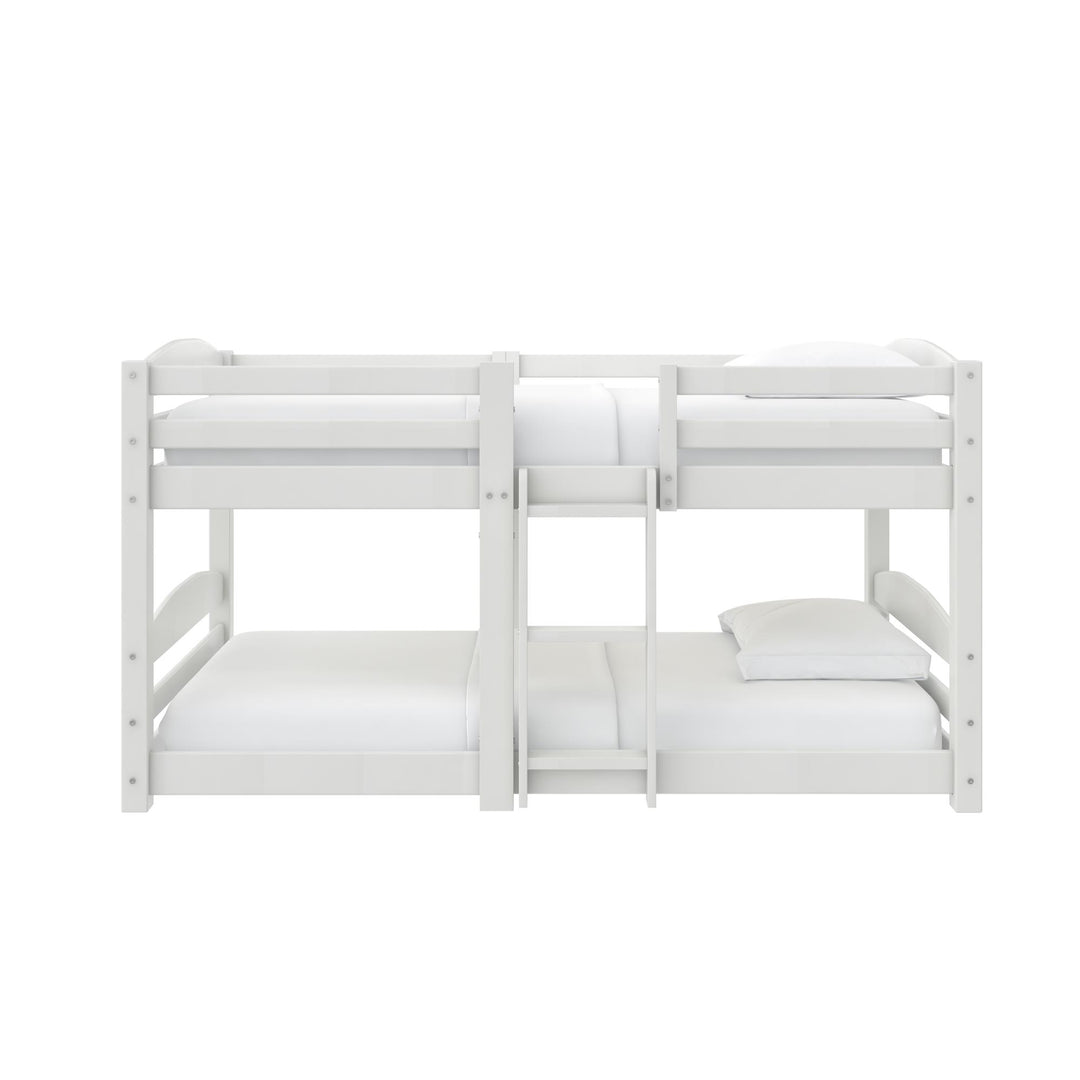 Birley Low Wood Bunk Bed with Integrated Ladder - White - Twin-Over-Twin