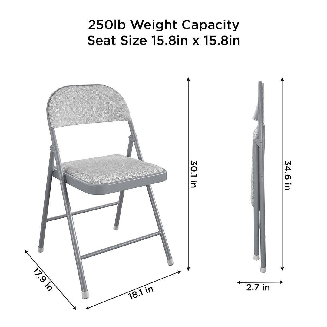 SmartFold® Fabric Folding Chair, 4-Pack - Graphite Grey - 4-Pack