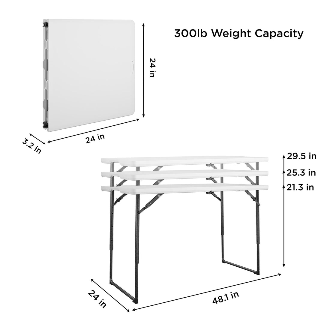 4 ft. Centerfold Adjustable Utility Table - White - 1-Pack