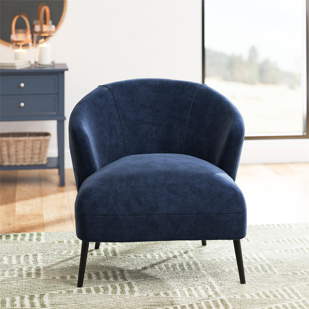 Alice Upholstered Accent Chair - Navy - 1-Seater