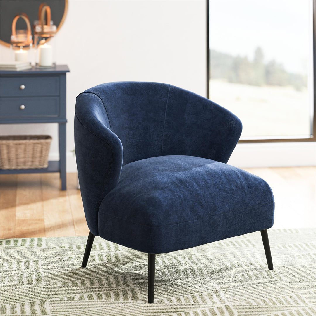 Alice Upholstered Accent Chair - Navy - 1-Seater