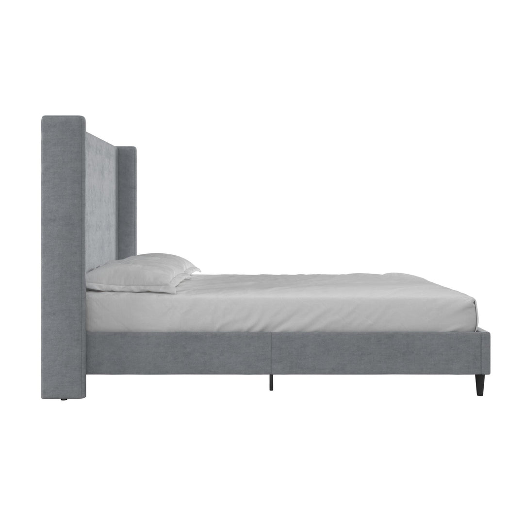 Eveline Upholstered Wingback Bed - Dark Gray - Queen