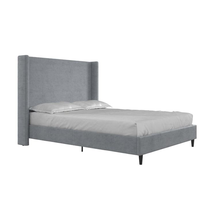 Eveline Upholstered Wingback Bed - Dark Gray - Queen