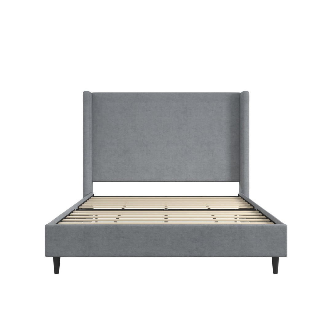 Eveline Upholstered Wingback Bed - Dark Gray - Queen