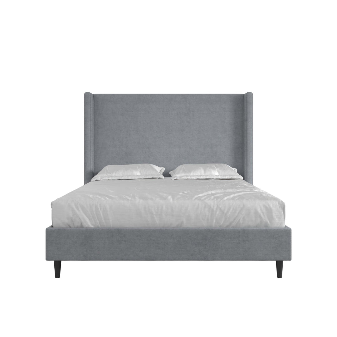 Eveline Upholstered Wingback Bed - Dark Gray - Queen