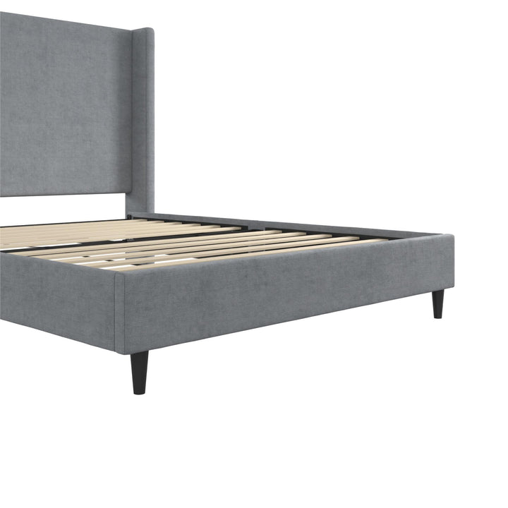 Eveline Upholstered Wingback Bed - Dark Gray - Queen