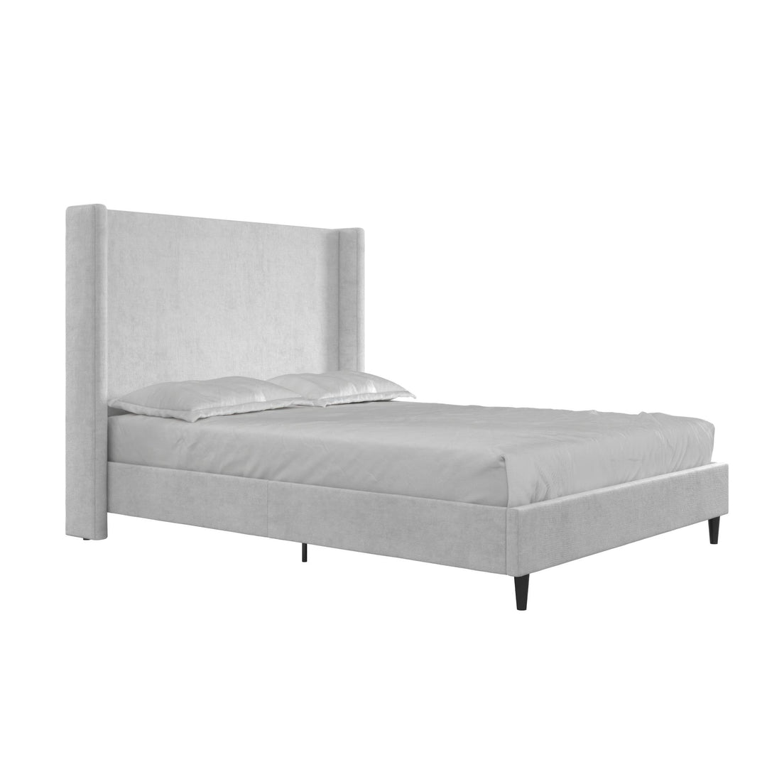 Eveline Upholstered Wingback Bed - Light Gray - Queen