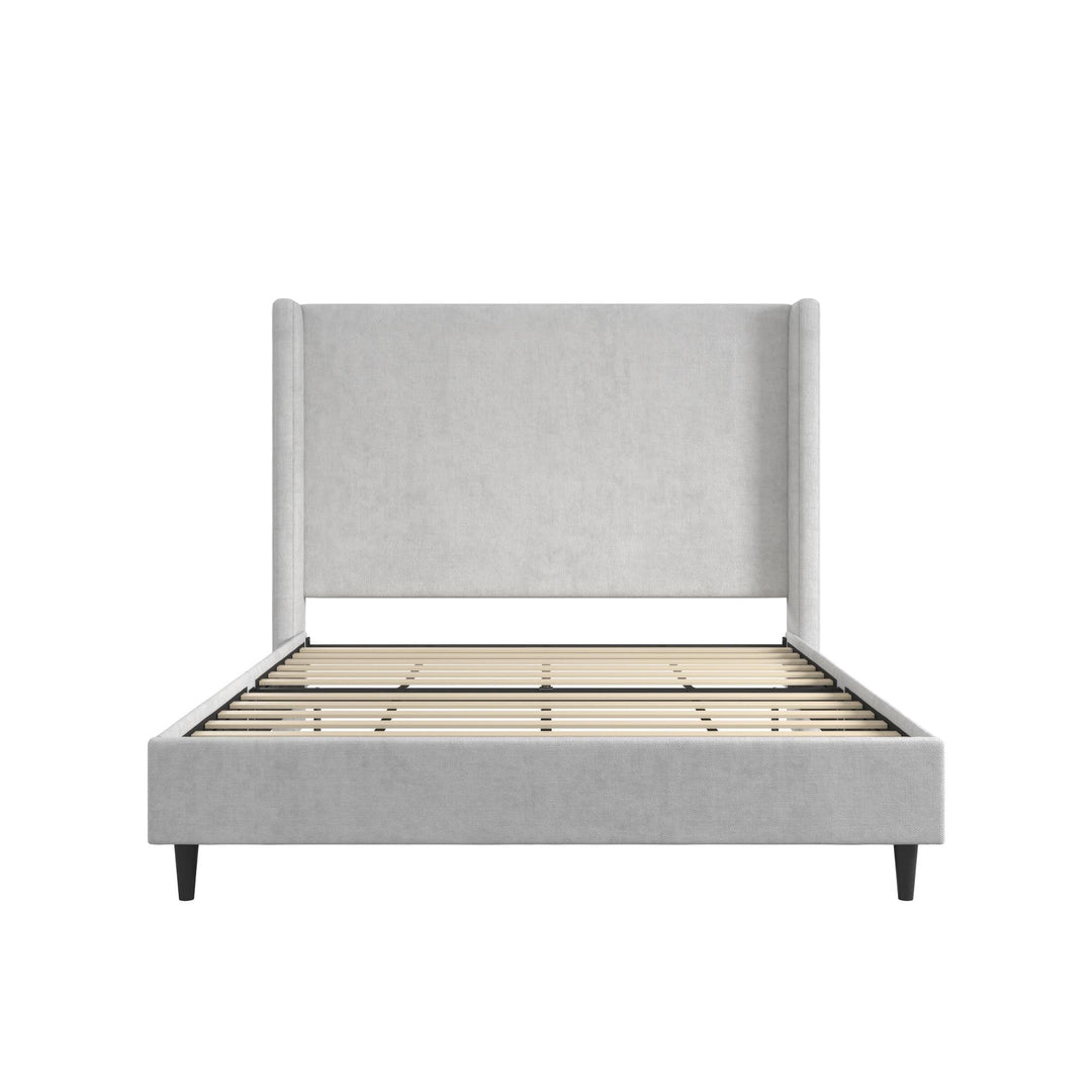 Eveline Upholstered Wingback Bed - Light Gray - Queen