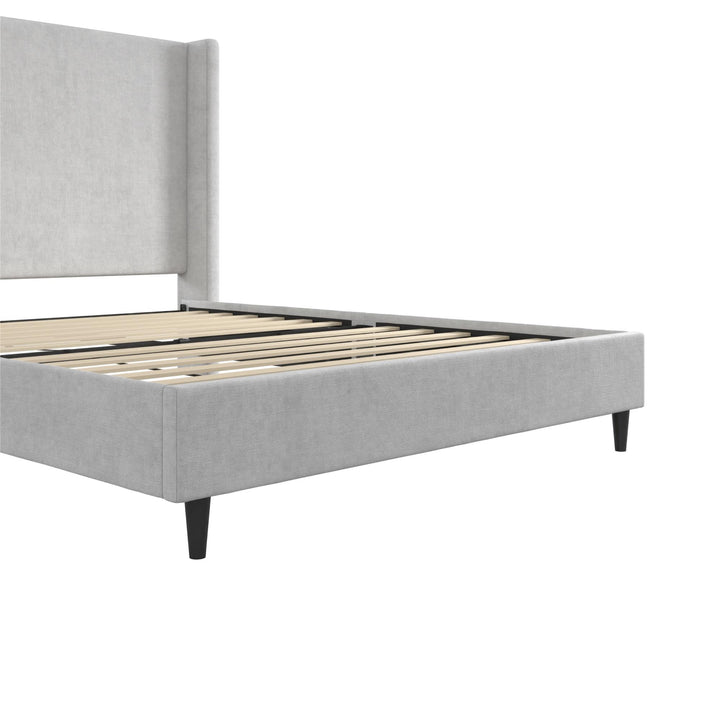 Eveline Upholstered Wingback Bed - Light Gray - Queen