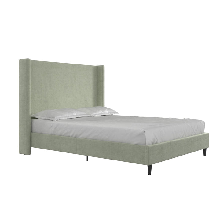 Eveline Upholstered Wingback Bed - Green - Queen