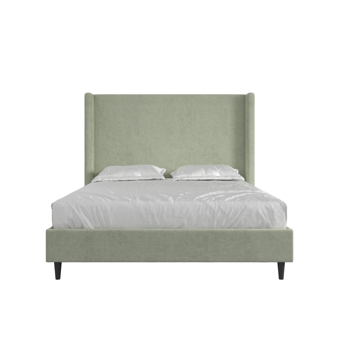 Eveline Upholstered Wingback Bed - Green - Queen