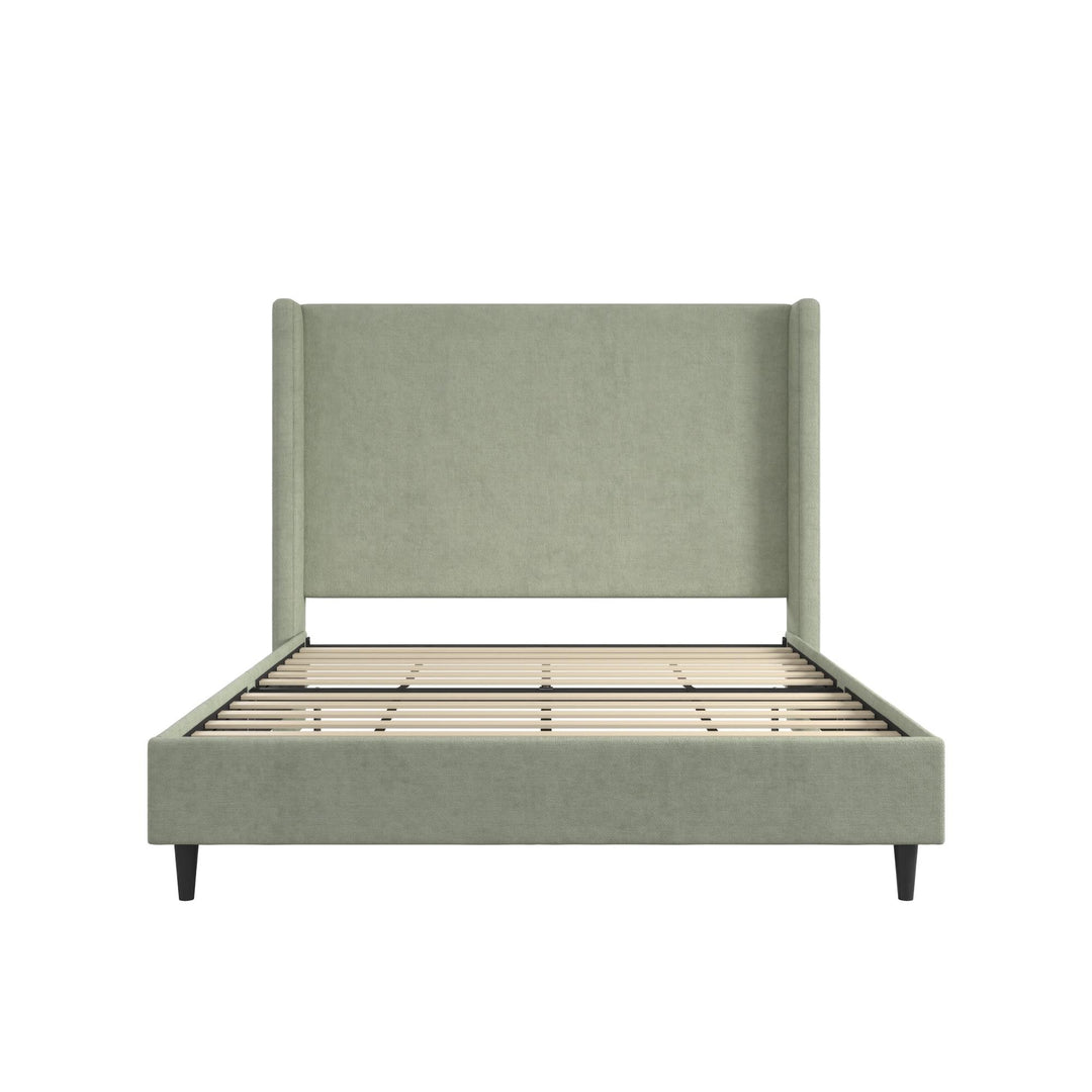 Eveline Upholstered Wingback Bed - Green - Queen