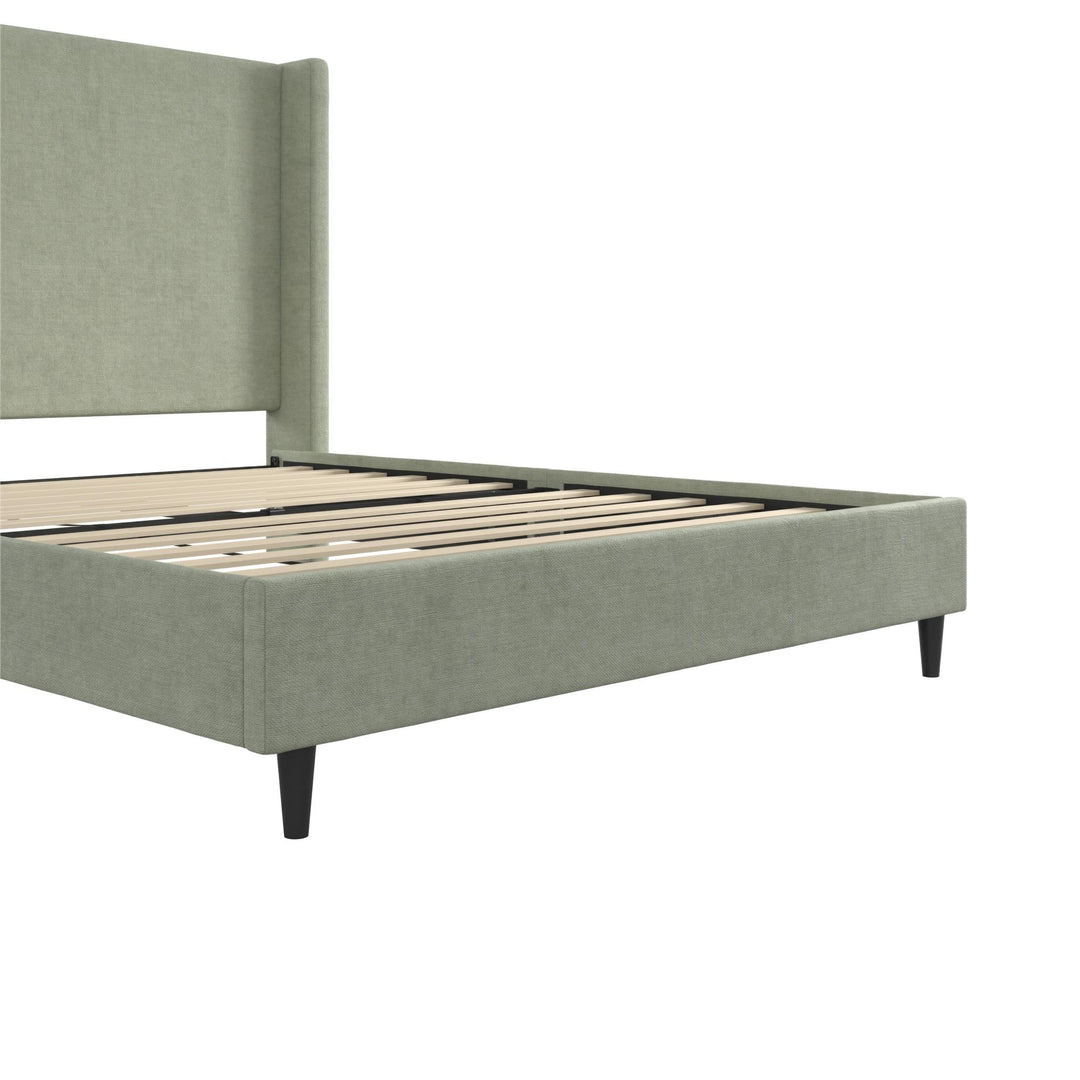 Eveline Upholstered Wingback Bed - Green - Queen