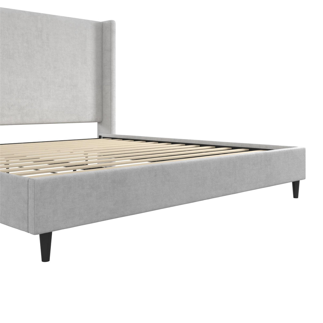 Eveline Upholstered Wingback Bed - Light Gray - King