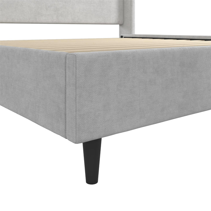 Eveline Upholstered Wingback Bed - Light Gray - King