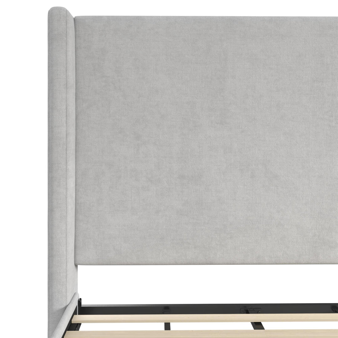 Eveline Upholstered Wingback Bed - Light Gray - King