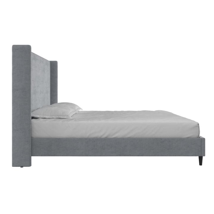 Eveline Upholstered Wingback Bed - Dark Gray - King