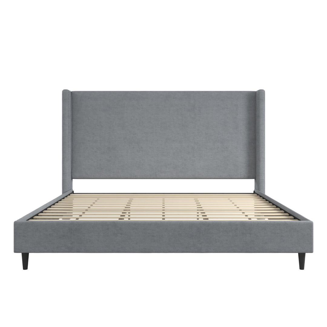 Eveline Upholstered Wingback Bed - Dark Gray - King