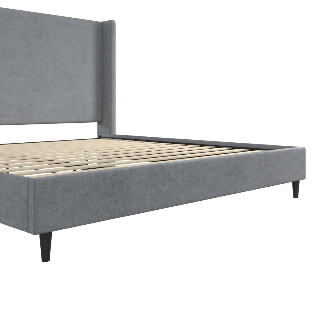 Eveline Upholstered Wingback Bed - Dark Gray - King