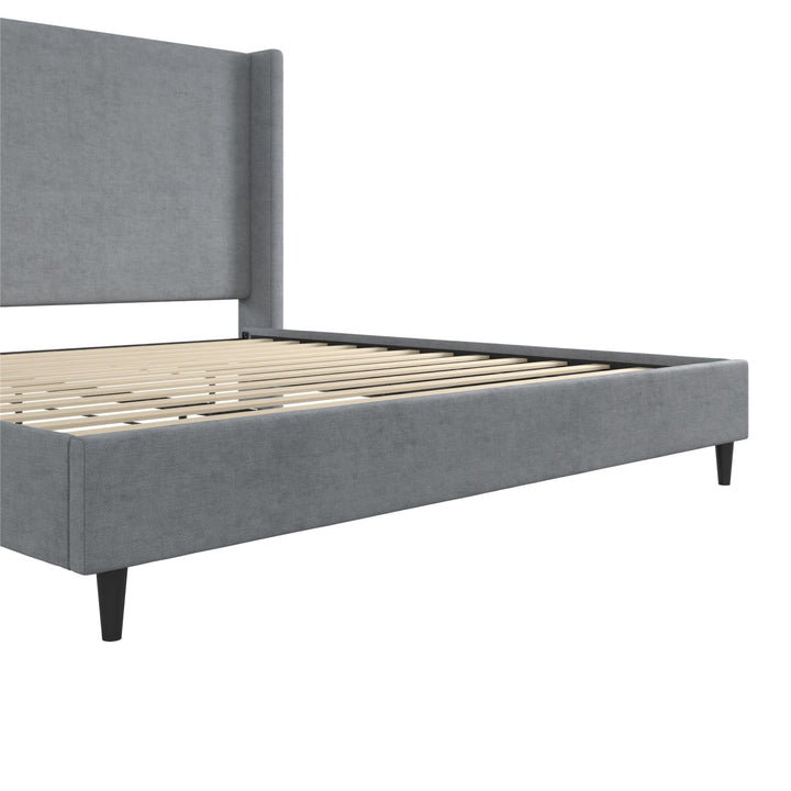 Eveline Upholstered Wingback Bed - Dark Gray - King