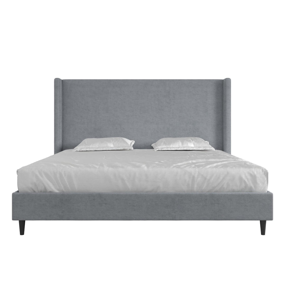 Eveline Upholstered Wingback Bed - Dark Gray - King