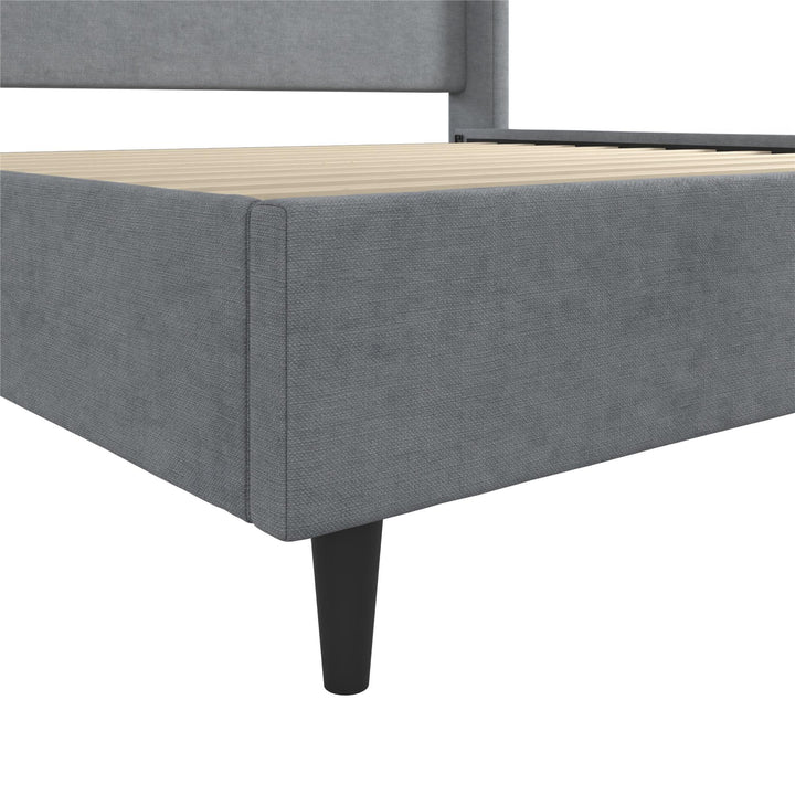 Eveline Upholstered Wingback Bed - Dark Gray - King