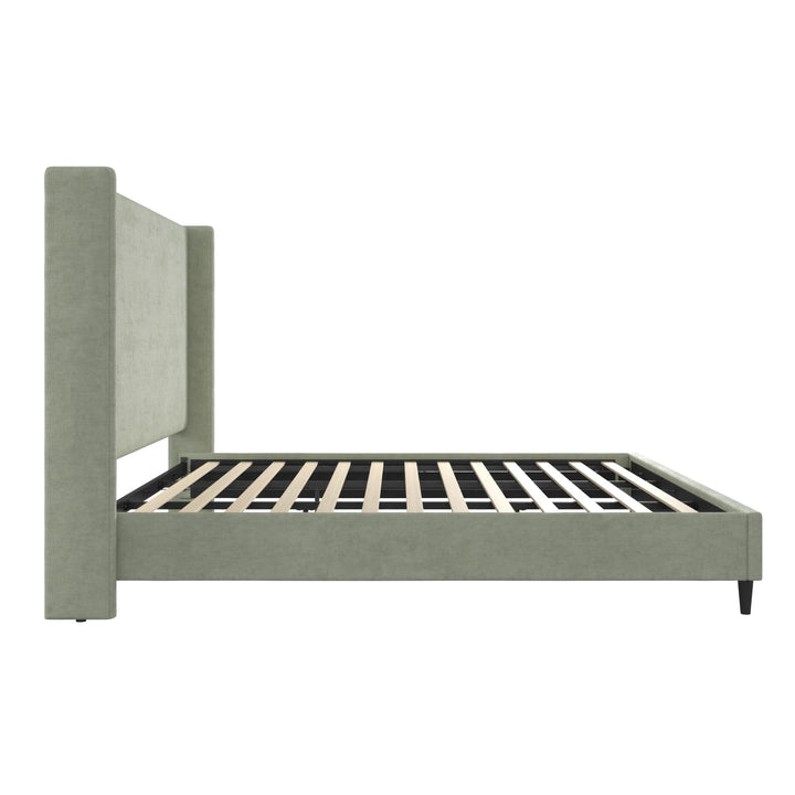 Eveline Upholstered Wingback Bed - Green - King