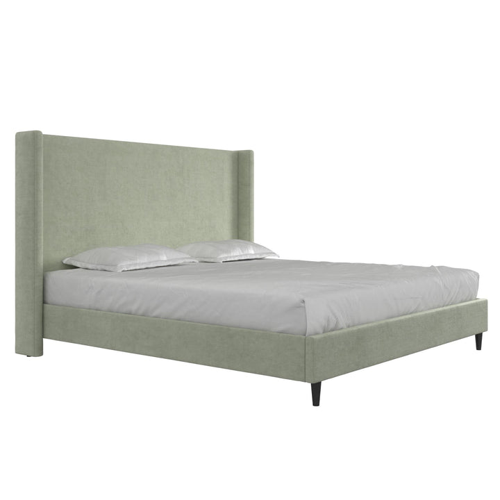 Eveline Upholstered Wingback Bed - Green - King