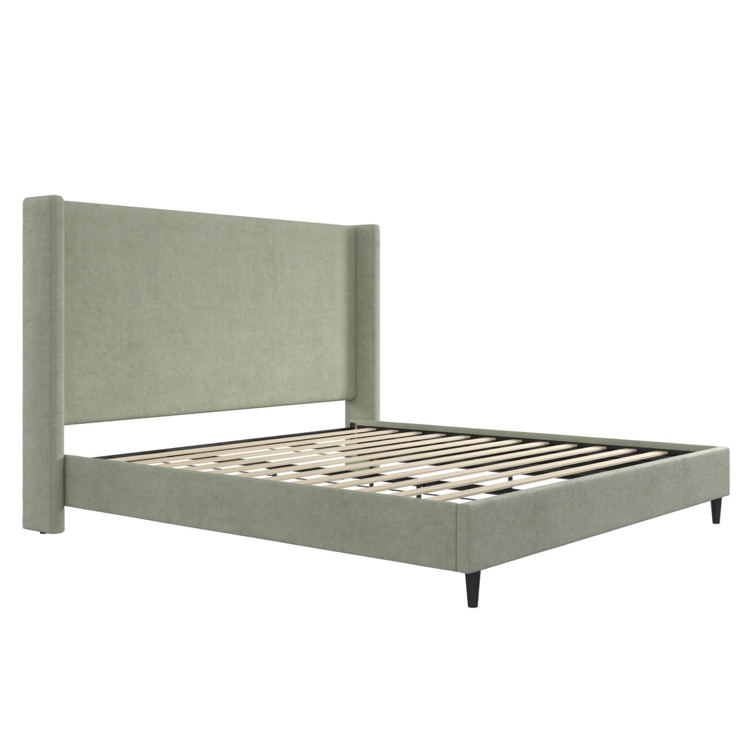 Eveline Upholstered Wingback Bed - Green - King