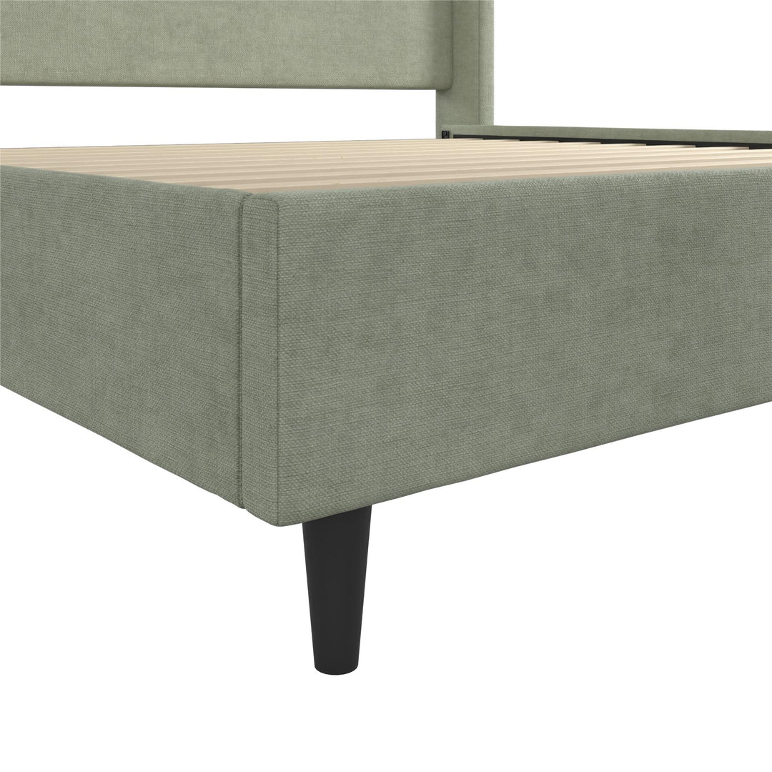 Eveline Upholstered Wingback Bed - Green - King