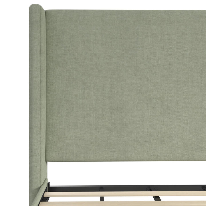 Eveline Upholstered Wingback Bed - Green - King