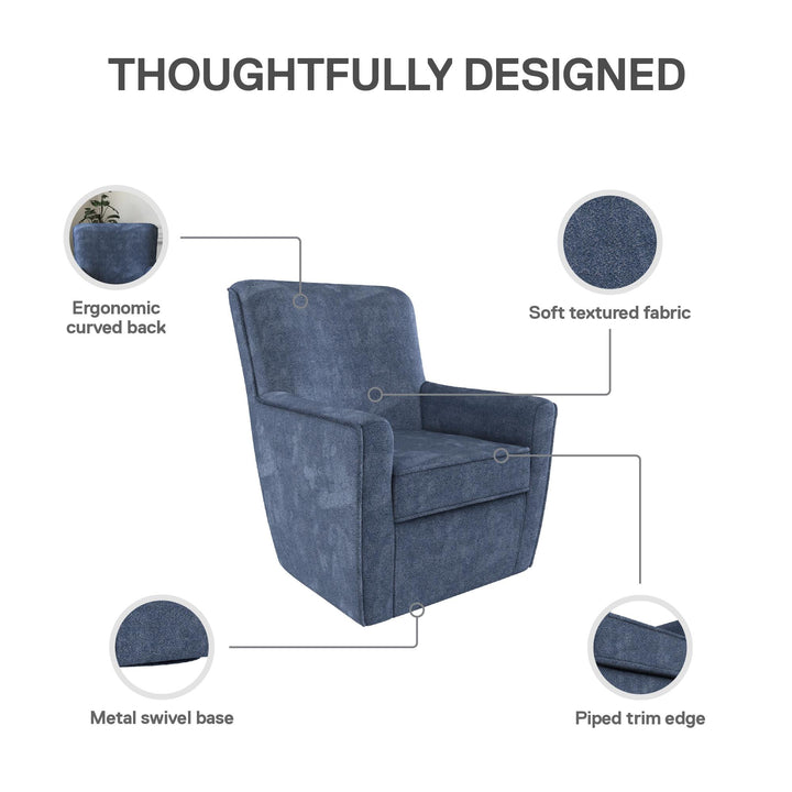 Binx Swivel Accent Chair - Navy - 1-Seater