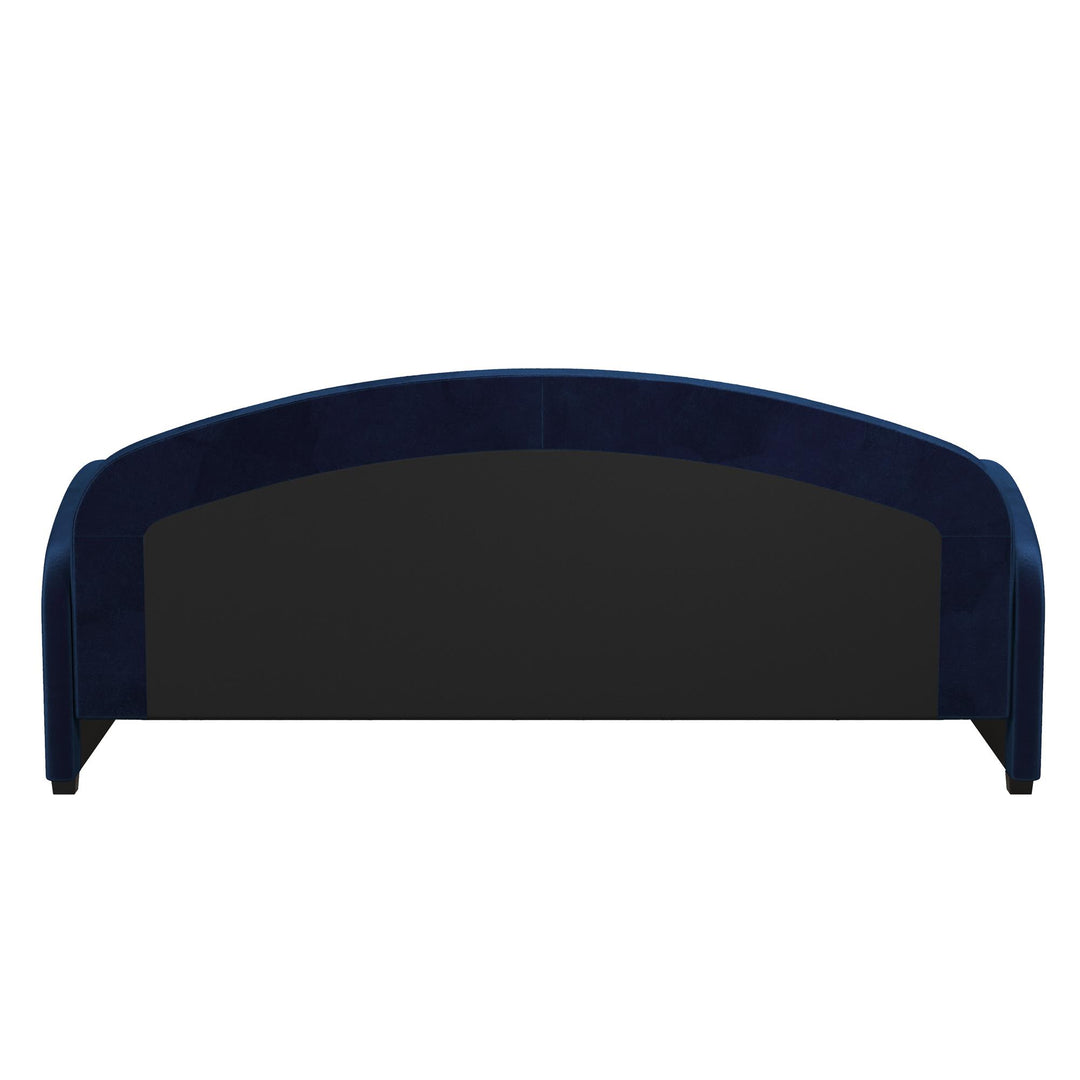 Moon Velvet Upholstered Daybed with Rounded Headboard - Blue - Twin