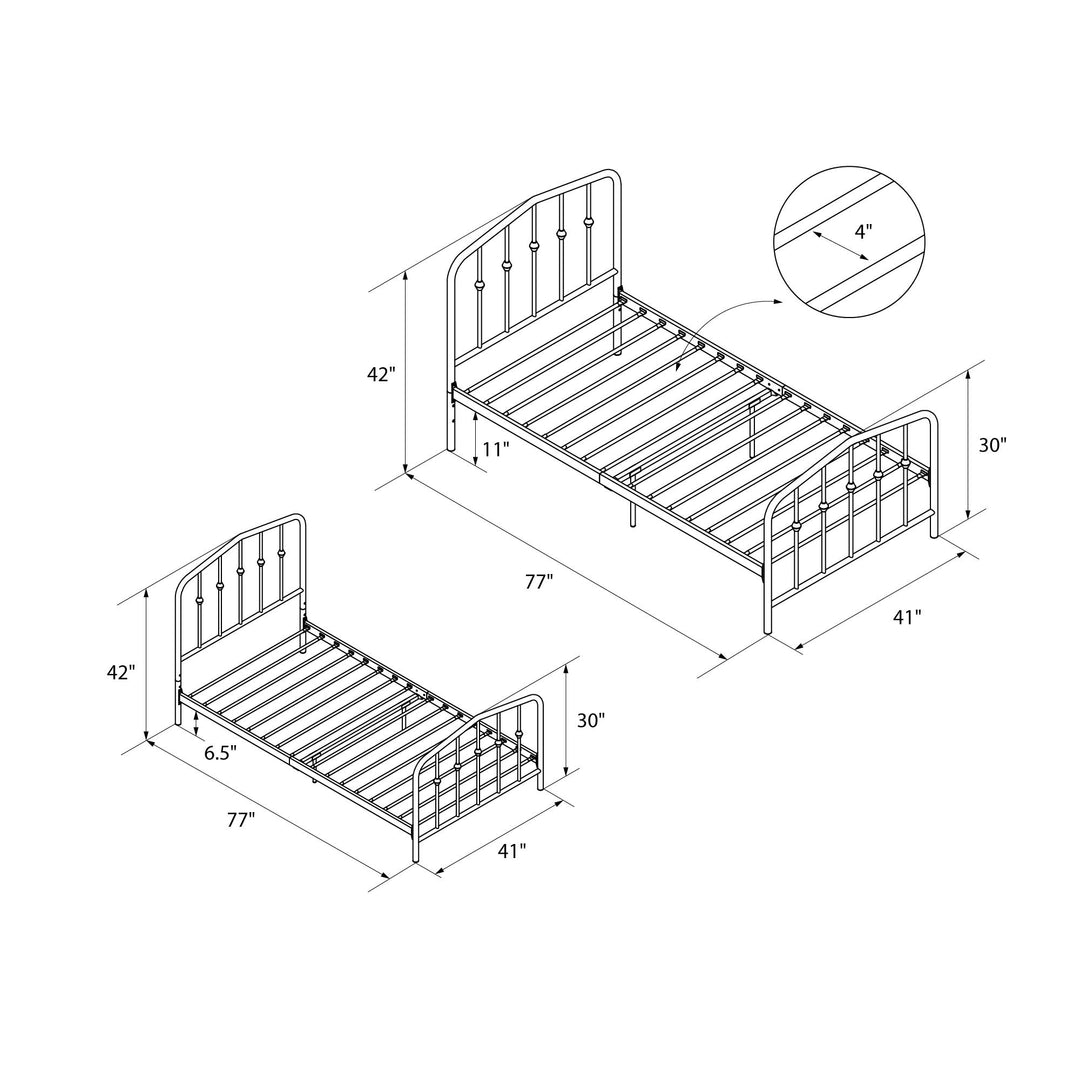 Bushwick Metal Platform Bed - Black - Twin