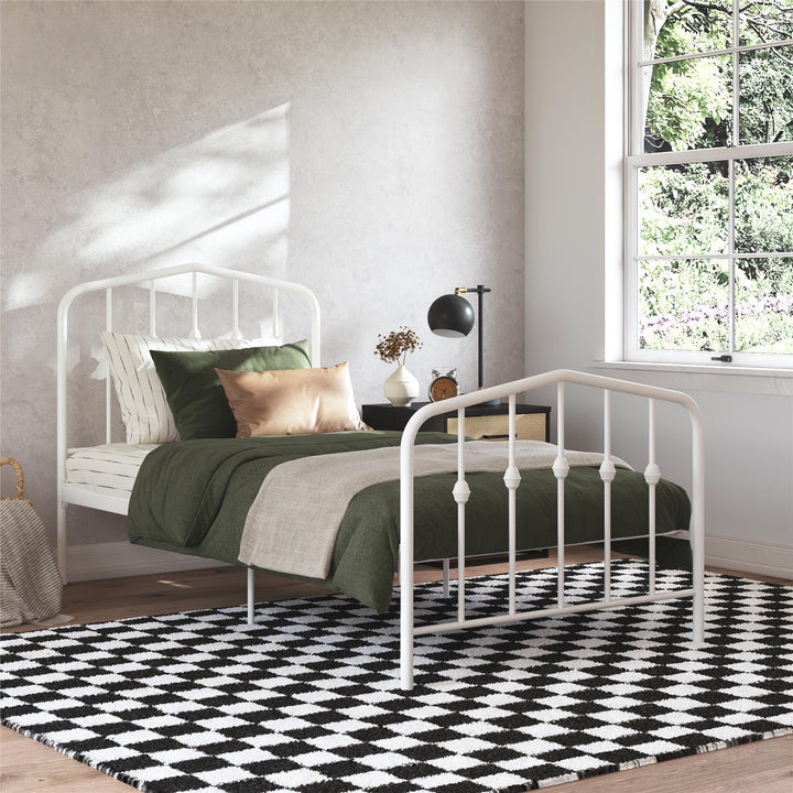 Bushwick Metal Platform Bed - Off White - Twin