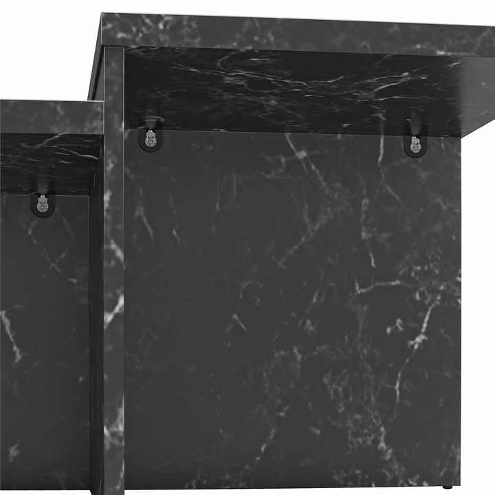 Brielle Two-Tiered Coffee Table - Black Marble