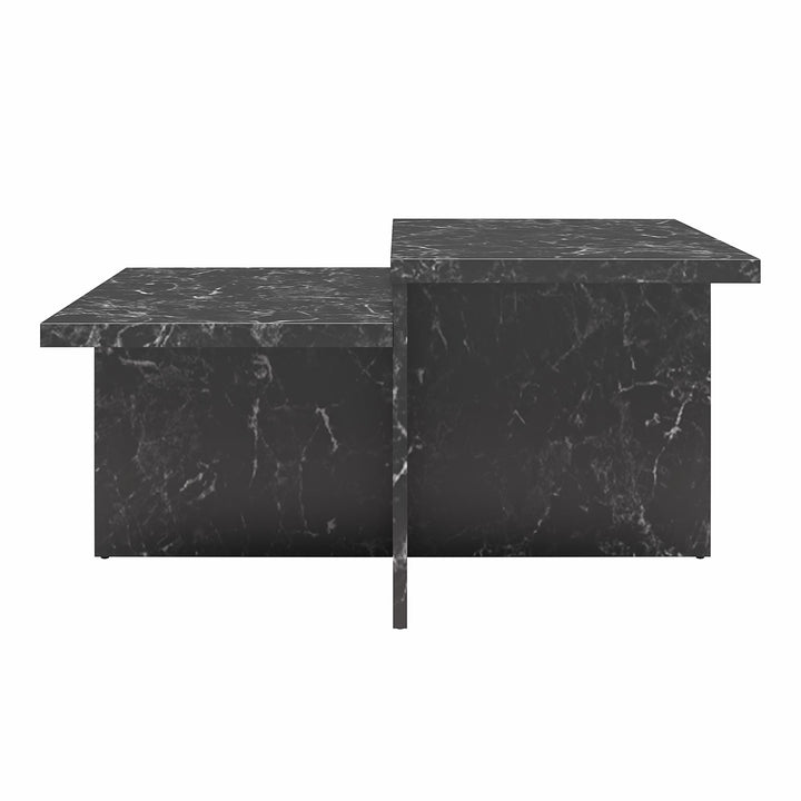 Brielle Two-Tiered Coffee Table - Black Marble